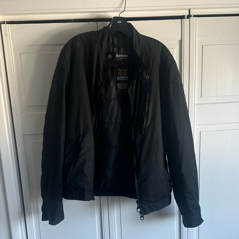 Barbour international sprocket wax black jacket xl